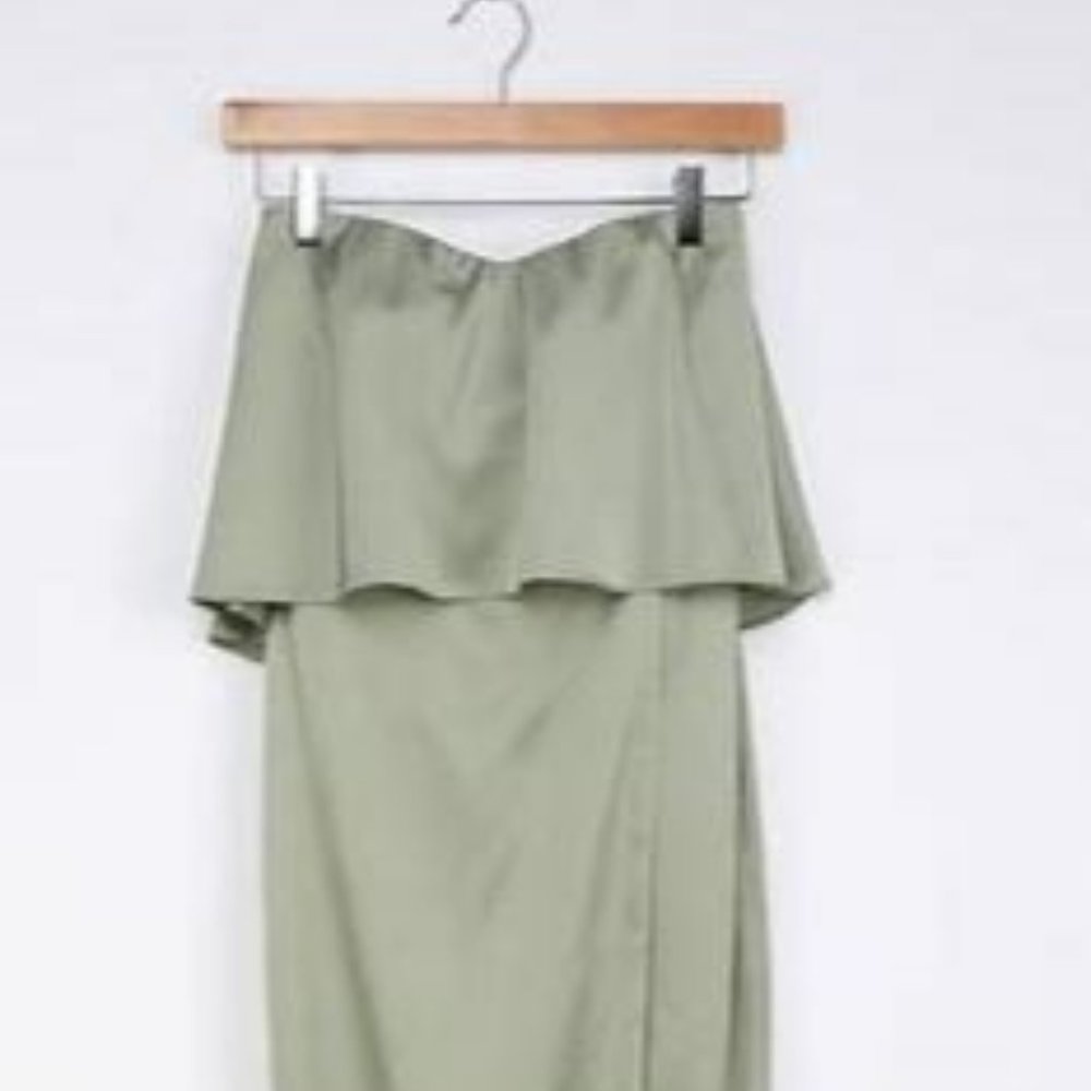 Lulus Satin Strapless Midi Dress
